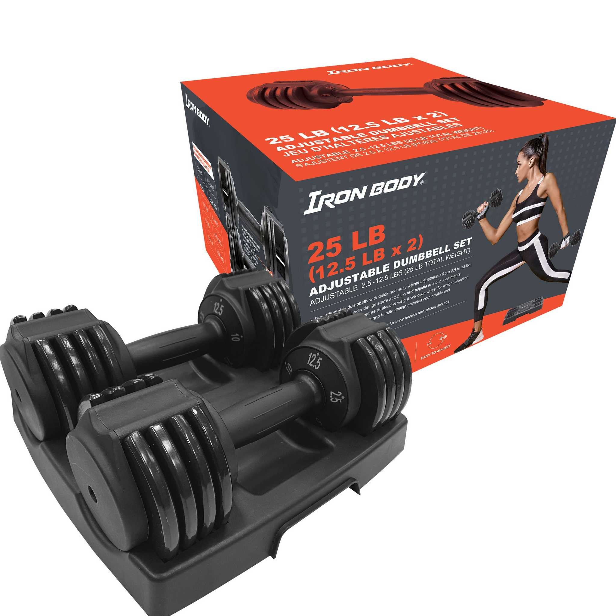 25 Adjustable Dumbbell Set, Pair (2 x