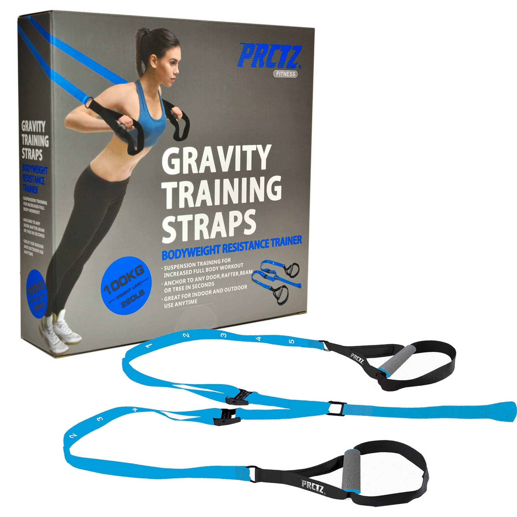 Gravity Training Straps, TRX-style, Blue