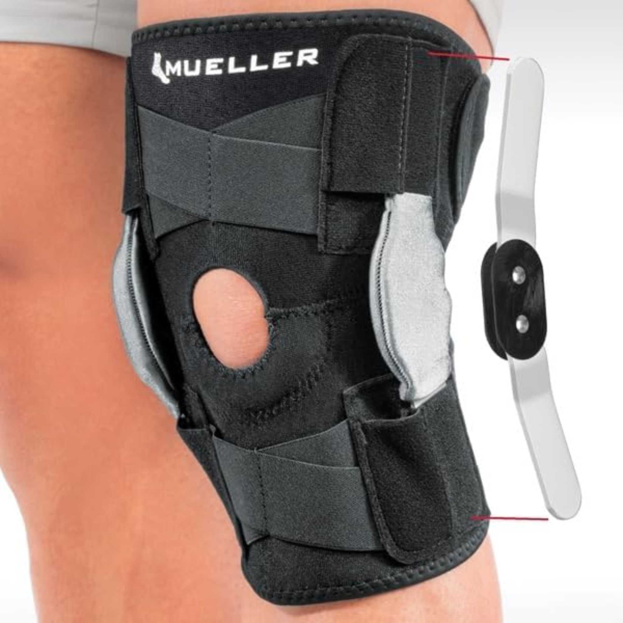 Mueller® Green Self-Adjusting Hinged Knee Brace, Unisex, One Size Fits Most - Black