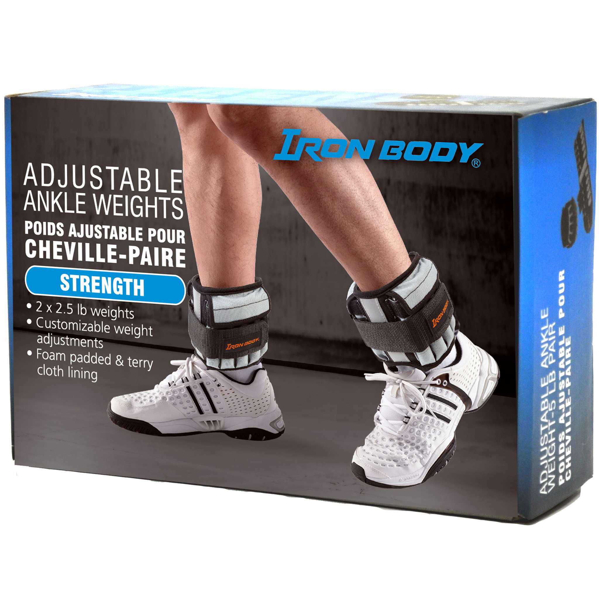 Deluxe Adjustable Ankle Weights, Available in 5 lb. (2 x 2.5 lb.) or 10 lb. Pairs (2 x 5 lb.)