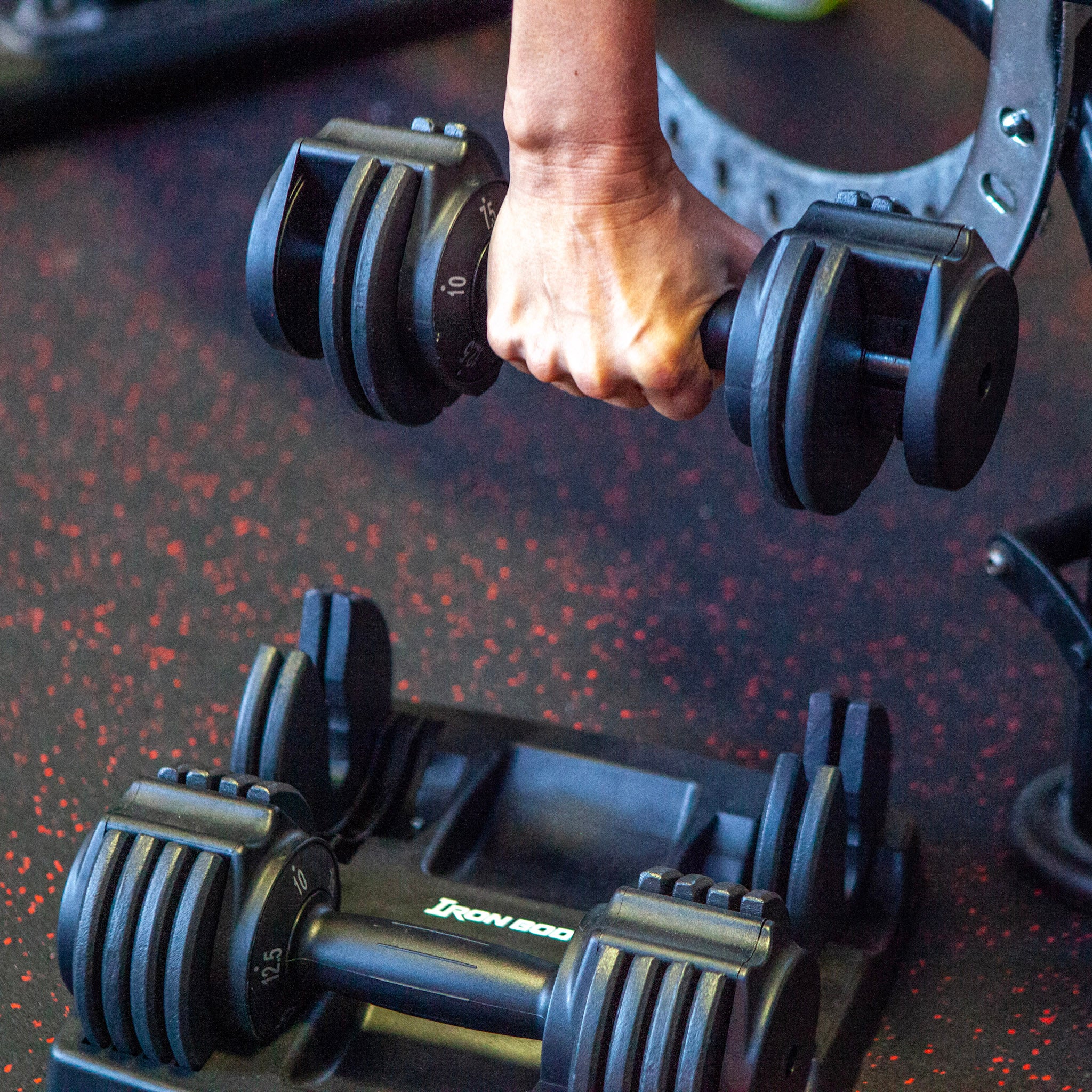 IBF Iron Body Fitness Adjustable Dumbbell Set 25 lbs 2 x 12.5 lbs Easily Adjusts in 2.5 lb