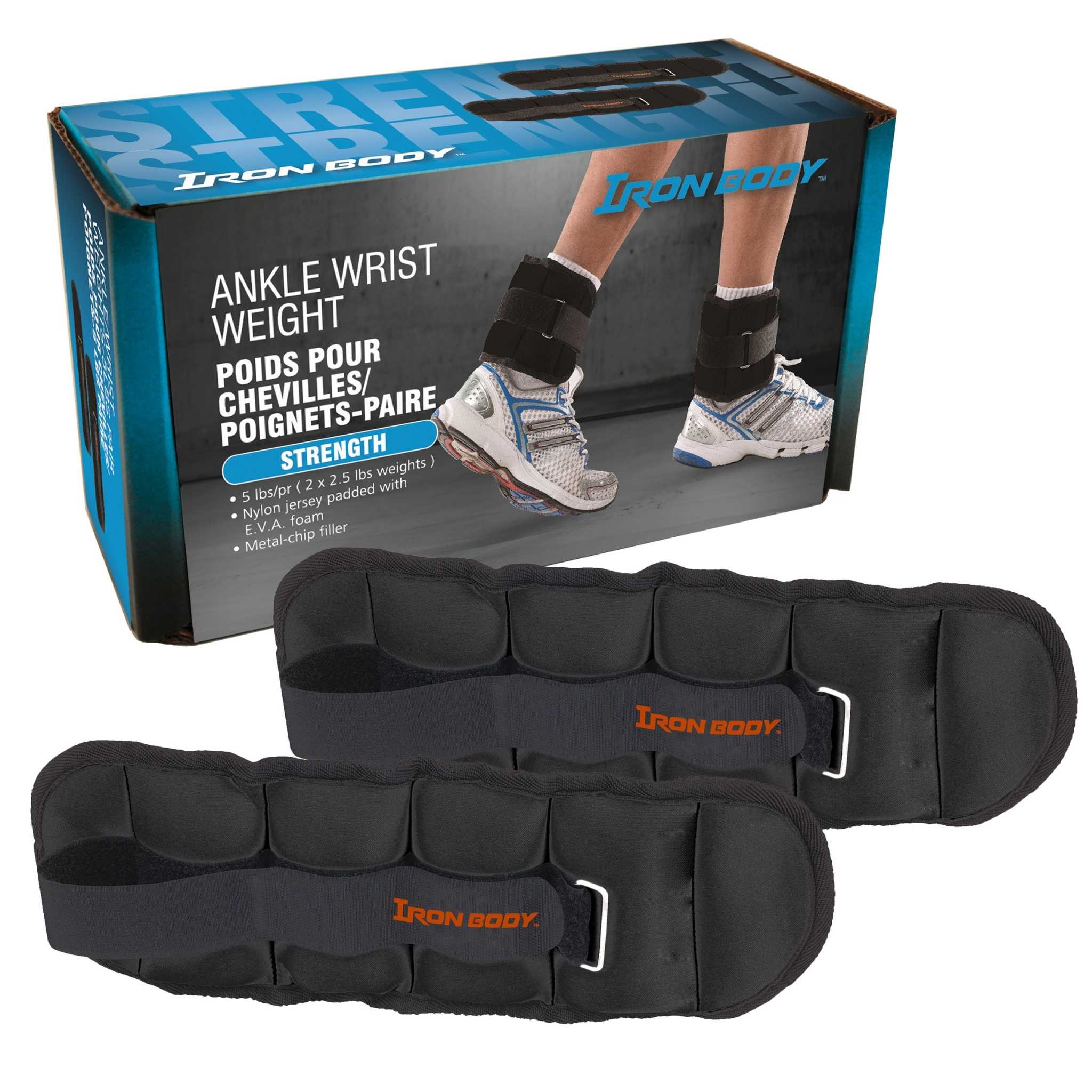 Ankle or Wrist Weights, 2 lb. (2 x 1 lb.) or 5 lb. (2 x 2.5 lbs.) Pairs