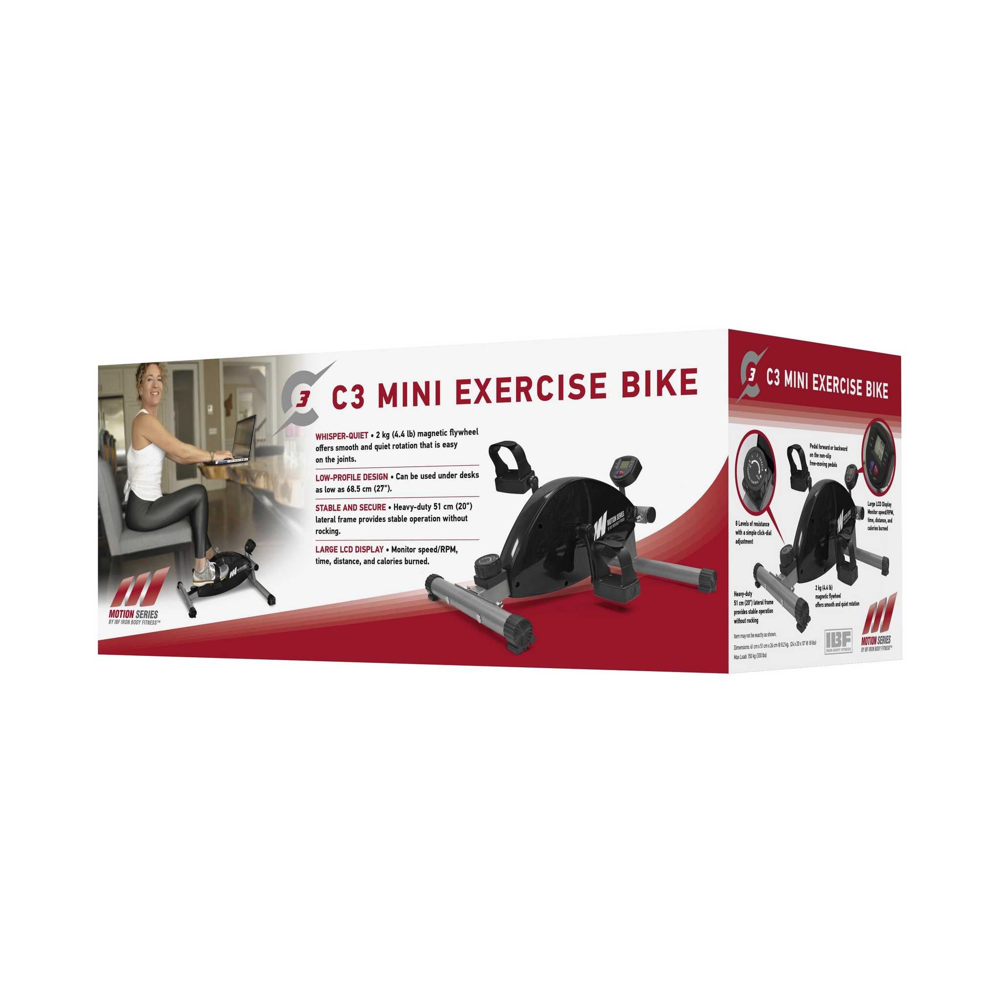 Motion Series C3 Mini Exercise Bike, Compact Under Desk Cycle