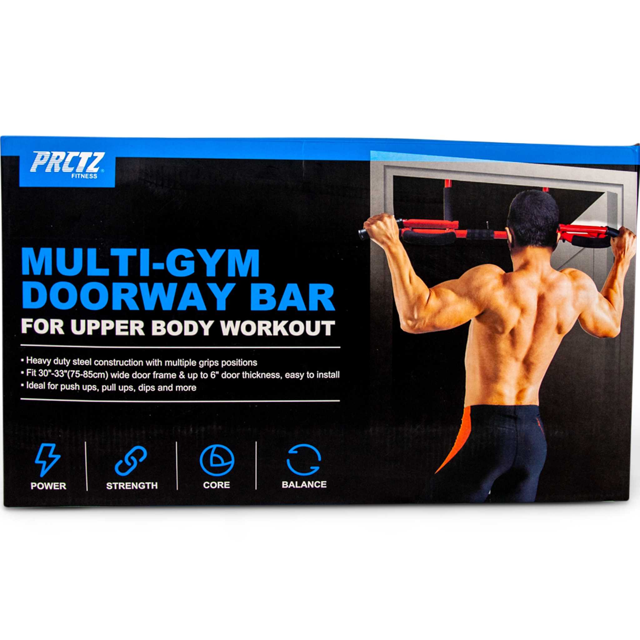 Heavy Duty Steel Doorway Pull Up Bar Multi Gym Red
